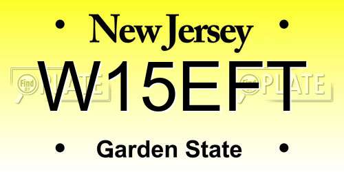 W15EFT New Jersey License Plate