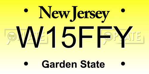 W15FFY New Jersey License Plate