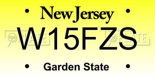 W15FZS New Jersey License Plate