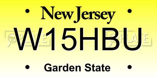 W15HBU New Jersey License Plate