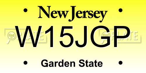 W15JGP New Jersey License Plate