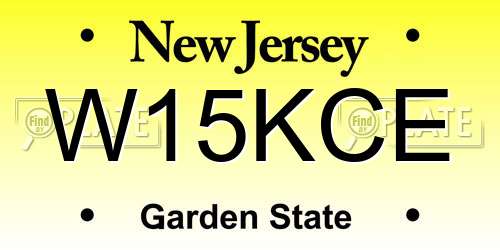 W15KCE New Jersey License Plate