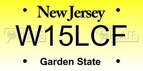 W15LCF New Jersey License Plate
