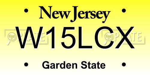 W15LCX New Jersey License Plate