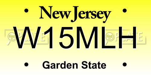 W15MLH New Jersey License Plate