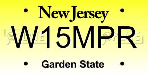 W15MPR New Jersey License Plate