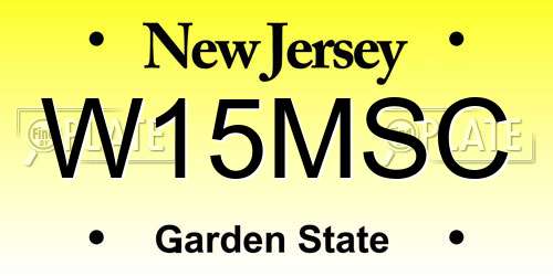 W15MSC New Jersey License Plate
