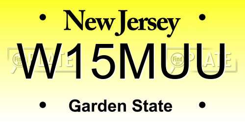 W15MUU New Jersey License Plate