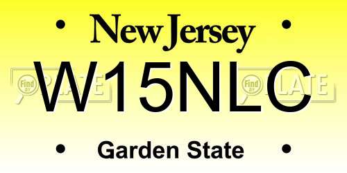 W15NLC New Jersey License Plate