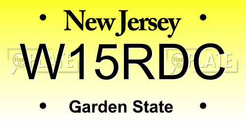 W15RDC New Jersey License Plate