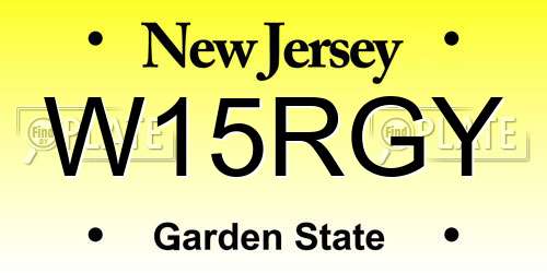 W15RGY New Jersey License Plate