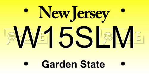 W15SLM New Jersey License Plate