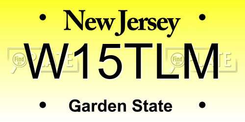 W15TLM New Jersey License Plate