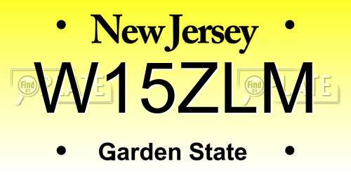 W15ZLM New Jersey License Plate