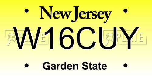 W16CUY New Jersey License Plate