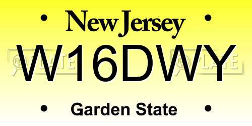W16DWY New Jersey License Plate