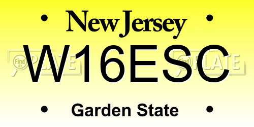 W16ESC New Jersey License Plate