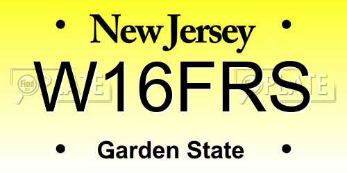 W16FRS New Jersey License Plate
