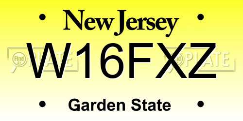 W16FXZ New Jersey License Plate