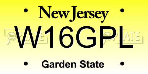W16GPL New Jersey License Plate