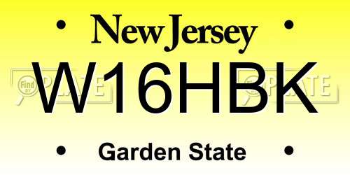 W16HBK New Jersey License Plate