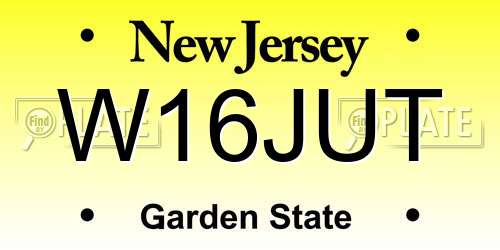 W16JUT New Jersey License Plate