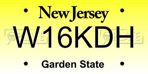 W16KDH New Jersey License Plate