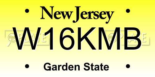 W16KMB New Jersey License Plate