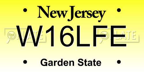 W16LFE New Jersey License Plate