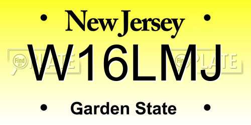 W16LMJ New Jersey License Plate