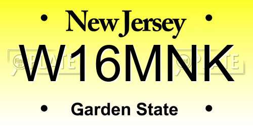 W16MNK New Jersey License Plate