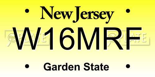 W16MRF New Jersey License Plate