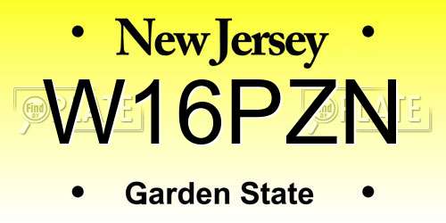 W16PZN New Jersey License Plate