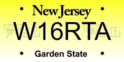 W16RTA New Jersey License Plate