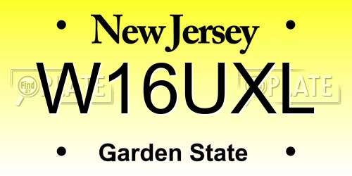 W16UXL New Jersey License Plate