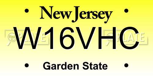 W16VHC New Jersey License Plate