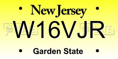 W16VJR New Jersey License Plate
