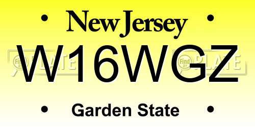 W16WGZ New Jersey License Plate