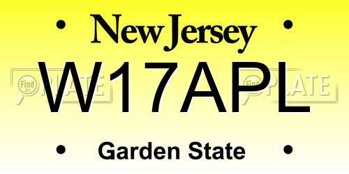 W17APL New Jersey License Plate