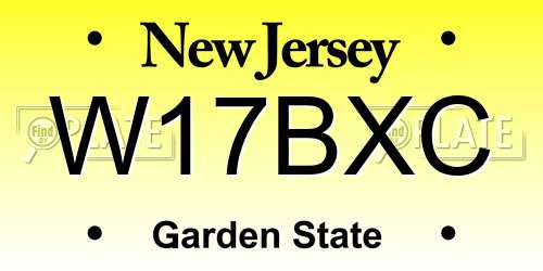 W17BXC New Jersey License Plate