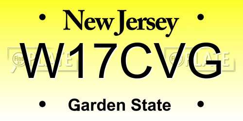 W17CVG New Jersey License Plate