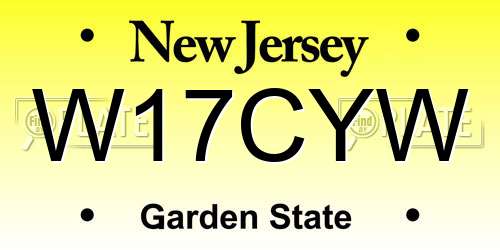 W17CYW New Jersey License Plate
