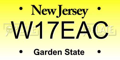 W17EAC New Jersey License Plate