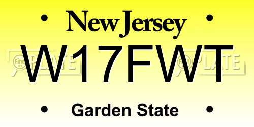 W17FWT New Jersey License Plate