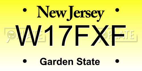 W17FXF New Jersey License Plate