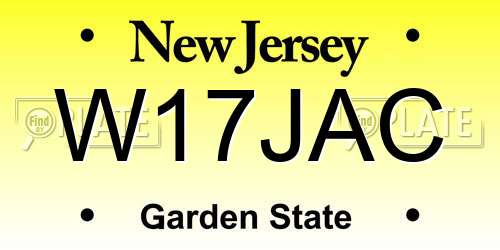 W17JAC New Jersey License Plate