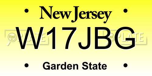 W17JBG New Jersey License Plate