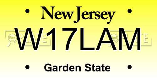 W17LAM New Jersey License Plate