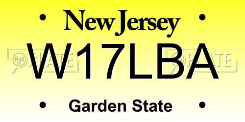 W17LBA New Jersey License Plate