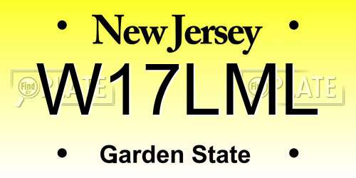 W17LML New Jersey License Plate
